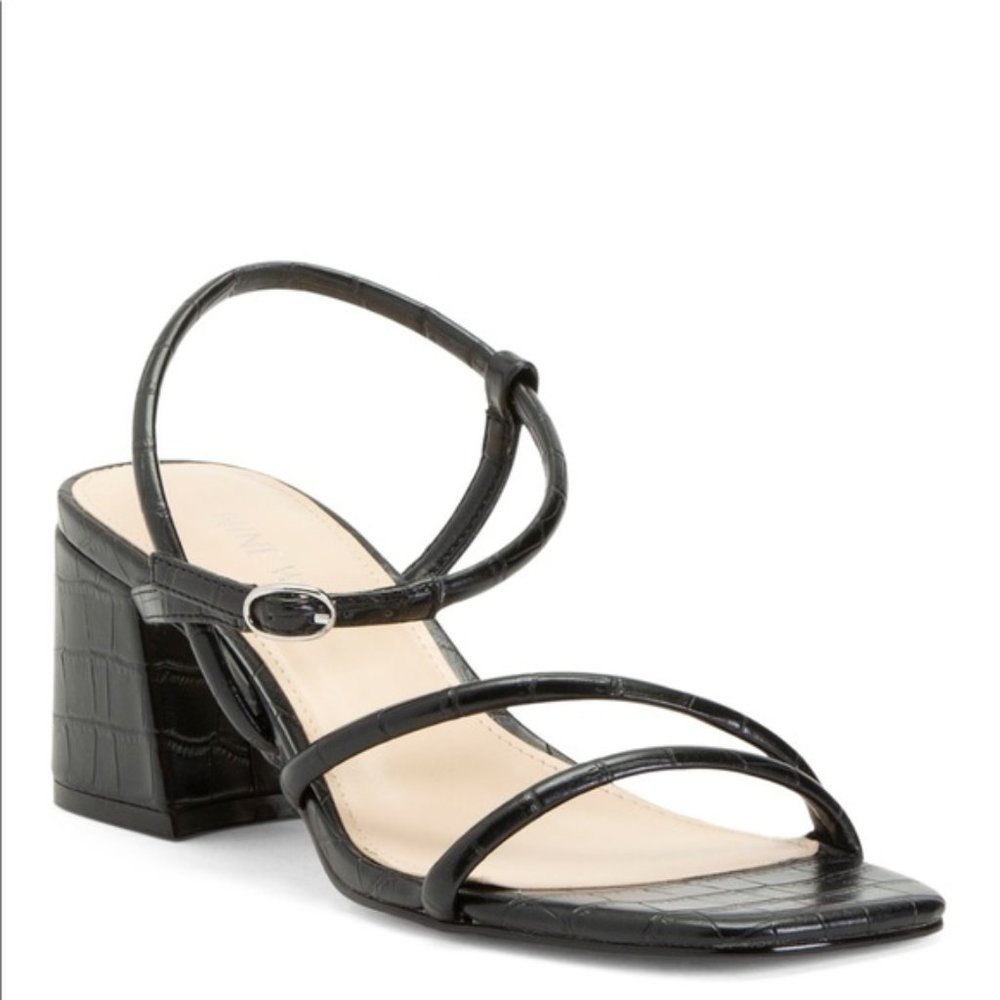 Nine West strappy sandals square toe block heel